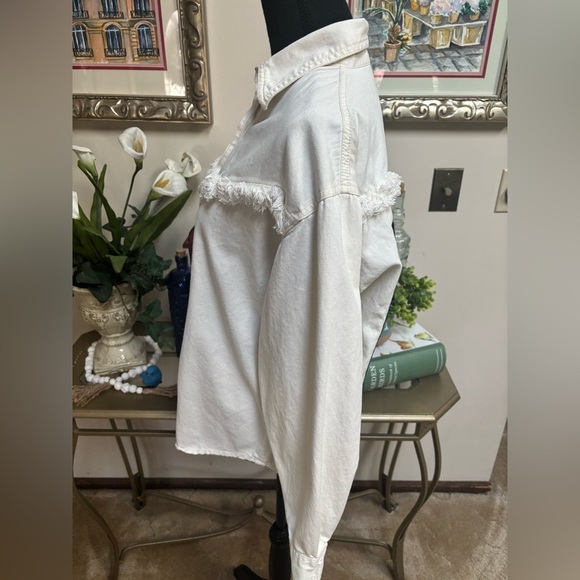 MICHAEL JACKSON GRAPHIC PRINT VINTAGE FRINGE KING OF POP SHIRT/ SHACKET SZ M - Picture 4 of 7